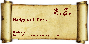 Medgyesi Erik névjegykártya